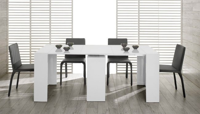 modernt vitt bord Morph utdragbar matsal möblering idéer äta-i kök
