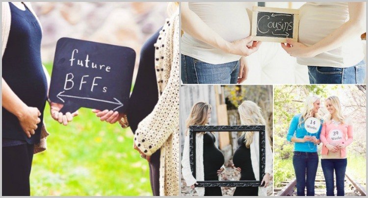 baby bump foton-gör-det-själv-graviditet-foton-idéer-tips-kusiner-bästa-vänner