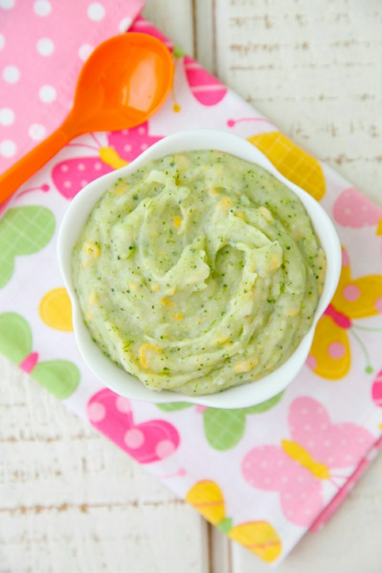 Baby gröt-recept-broccoli-cheddar-potatis-lunch-idé-servering-ost
