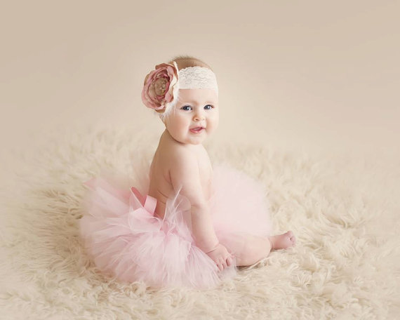 baby-mode-flicka-rosa-tutu-hår-band-spets-blomma