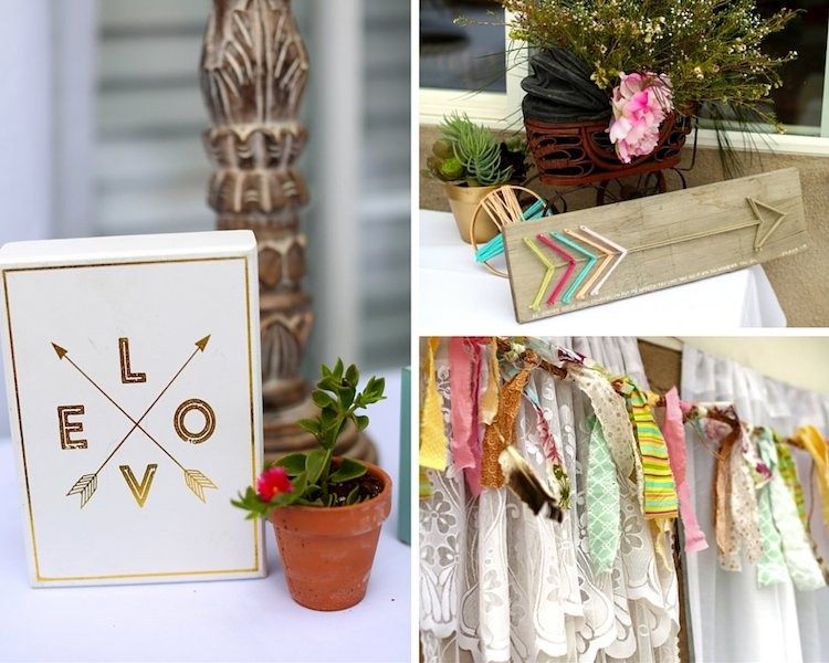 boho stil baby shower dekor idéer färgglad dekoration
