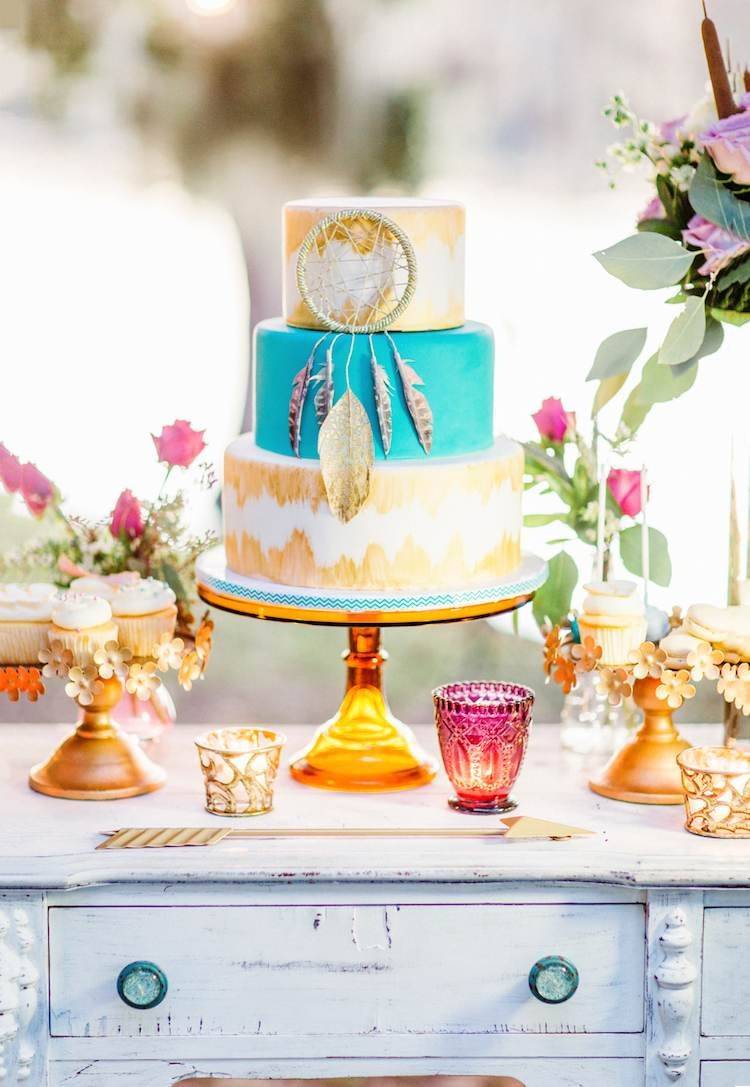 boho baby shower cake fondant dream catcher dekorationsmotiv