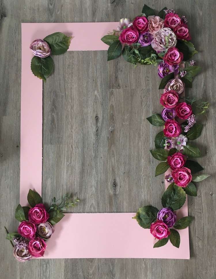 bohemisk stil baby shower idéer fotoram tinker blommor