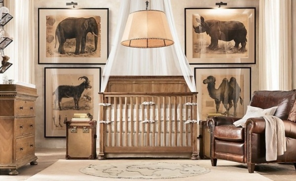 barnrum-design-traditionell-safari-läder-trä