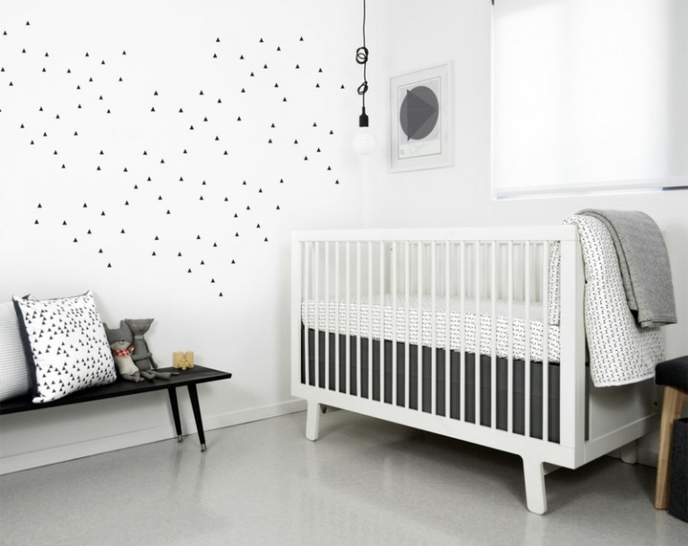 Barnrum-vit-uppsättning-idéer-vägg-design-punkter