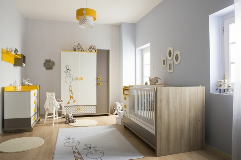 Barnrum komplett möbler skötbord garderob två dörrar väggklistermärken