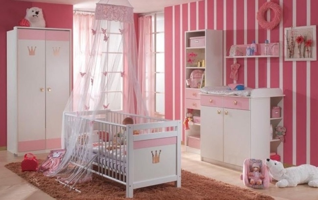 WIMEX rosa prinsessan baby möbler skötbord himmelssäng