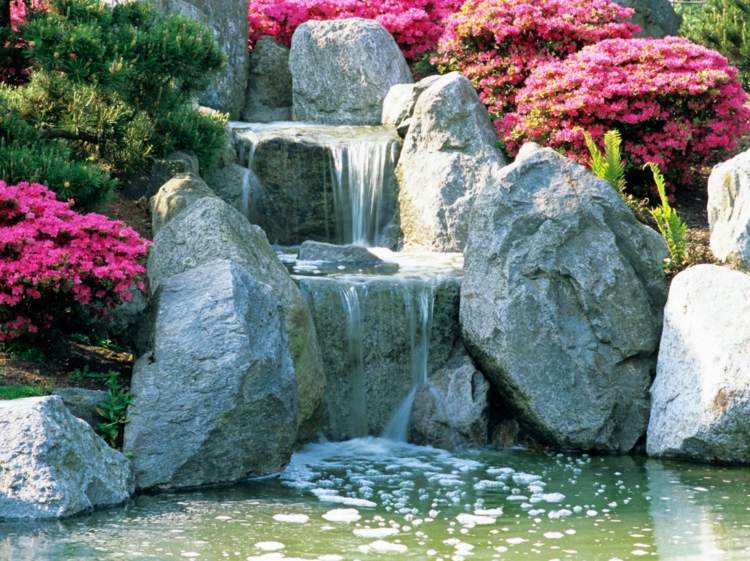 Strömträdgård-japansk stil-låga träd