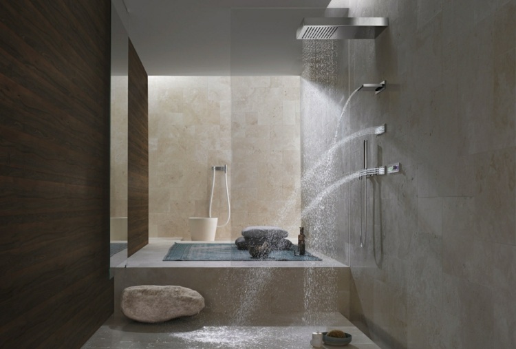 spa design badrum inredning modern stil regn öppen dusch