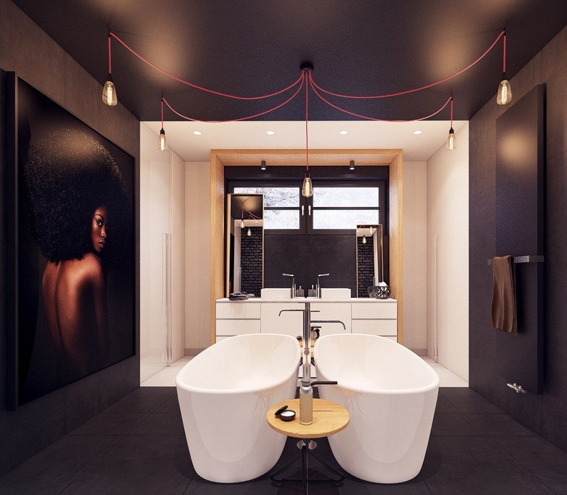 Designa badrummet -belysning-idéer-speglar-idéer-modernt-original