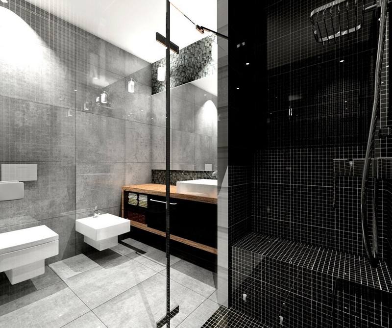 Badrum-design-trä-sten-modern-duschkabin