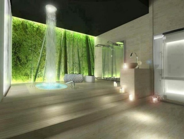 vattenfall dusch design wellness atmosfär