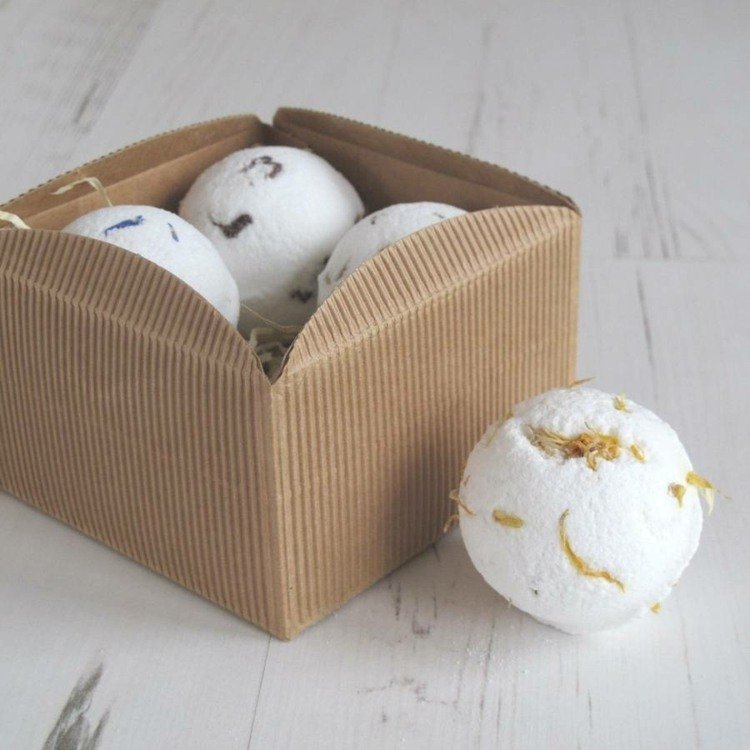Gör-det-själv badbollar-presentförpackning-kartong-set