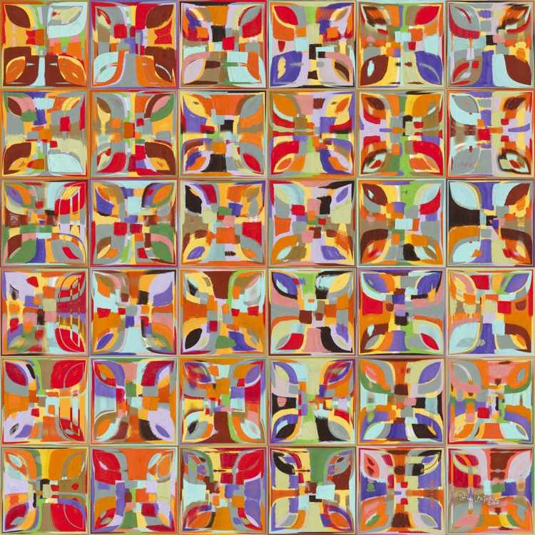måla badrum kakel mosaik design konfetti ser färgglada mönster