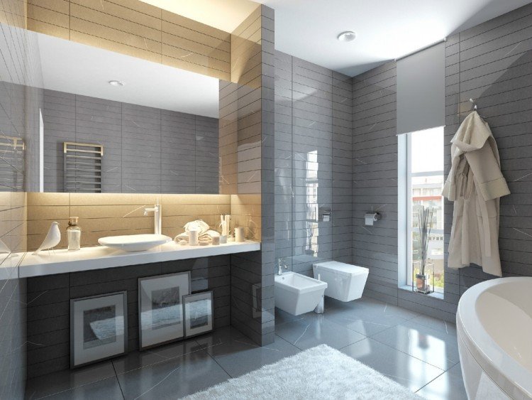 modern-badrum-grå-högglans-kakel-spegel-skåp-bakgrundsbelysning