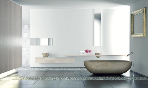 badrumsidé minimalistiska stenstenar