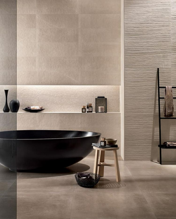 badrumsmöbler svart beige elegant enkelt