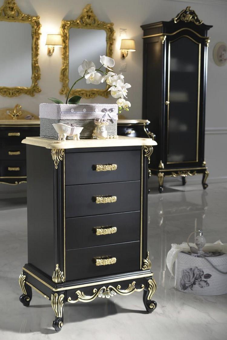 badrumsmöbler-barockstil-lyx-svart-skåp-gyllene-ornament