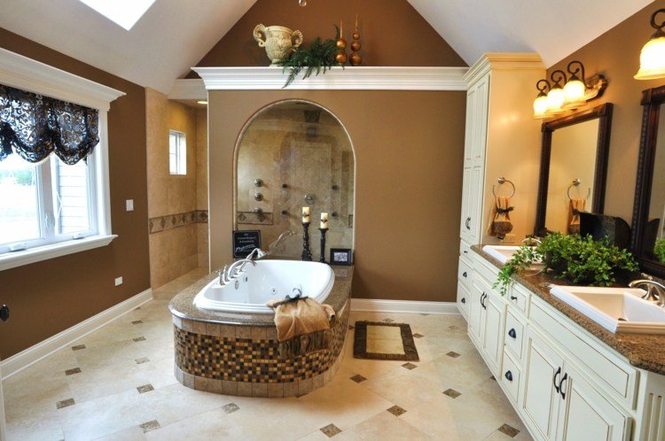målning badrum stort brunt varmt atmosfär badkar
