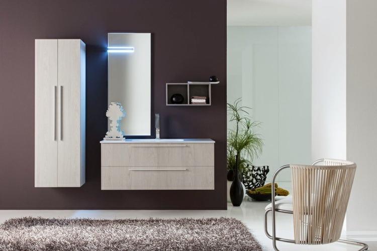 Trä badrumsmöbler spegel väggskåp modern design