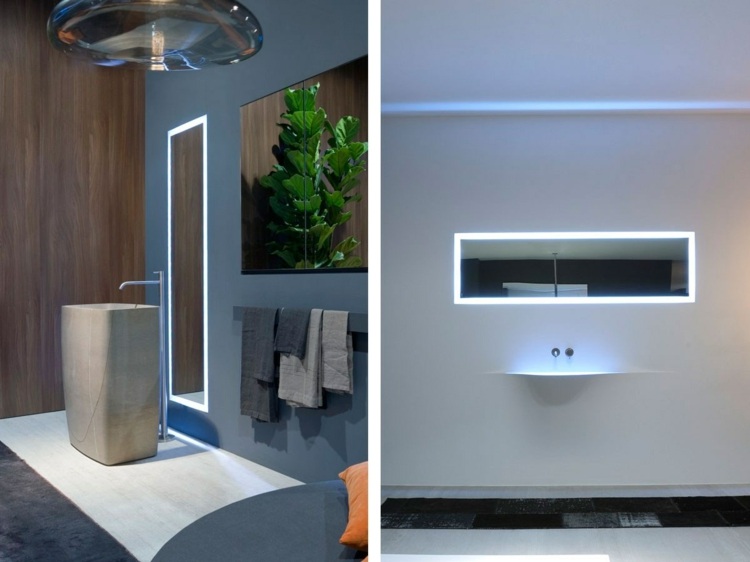 vertikal badrumsspegel minimalistisk design lång