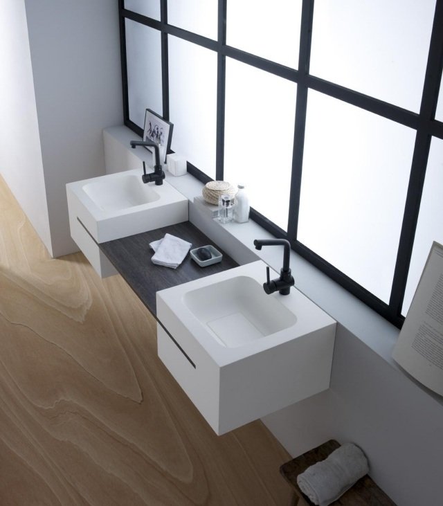 dubbla handfat-vit-kvadratisk-hylla-CALABRIA-bathco
