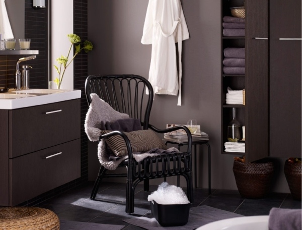 Exklusiva badrumsmöbler Ikea designstol av rotting