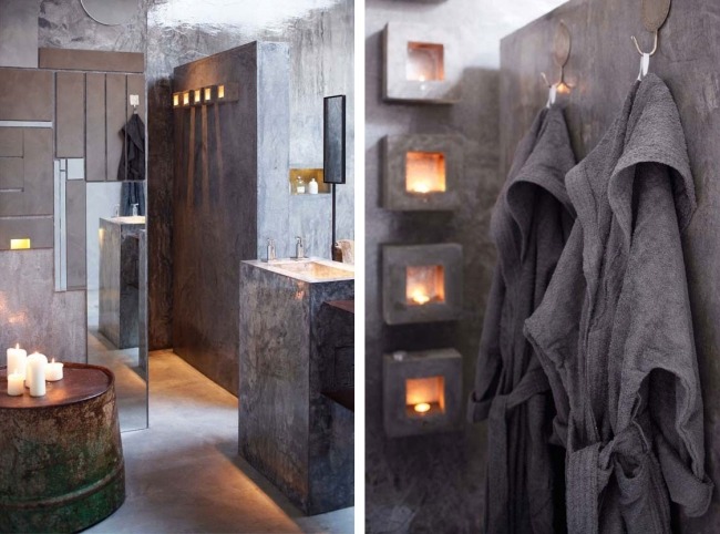 Utsökt badrumsdesign Hotel Areias do Seixo handdukshållare design ljus