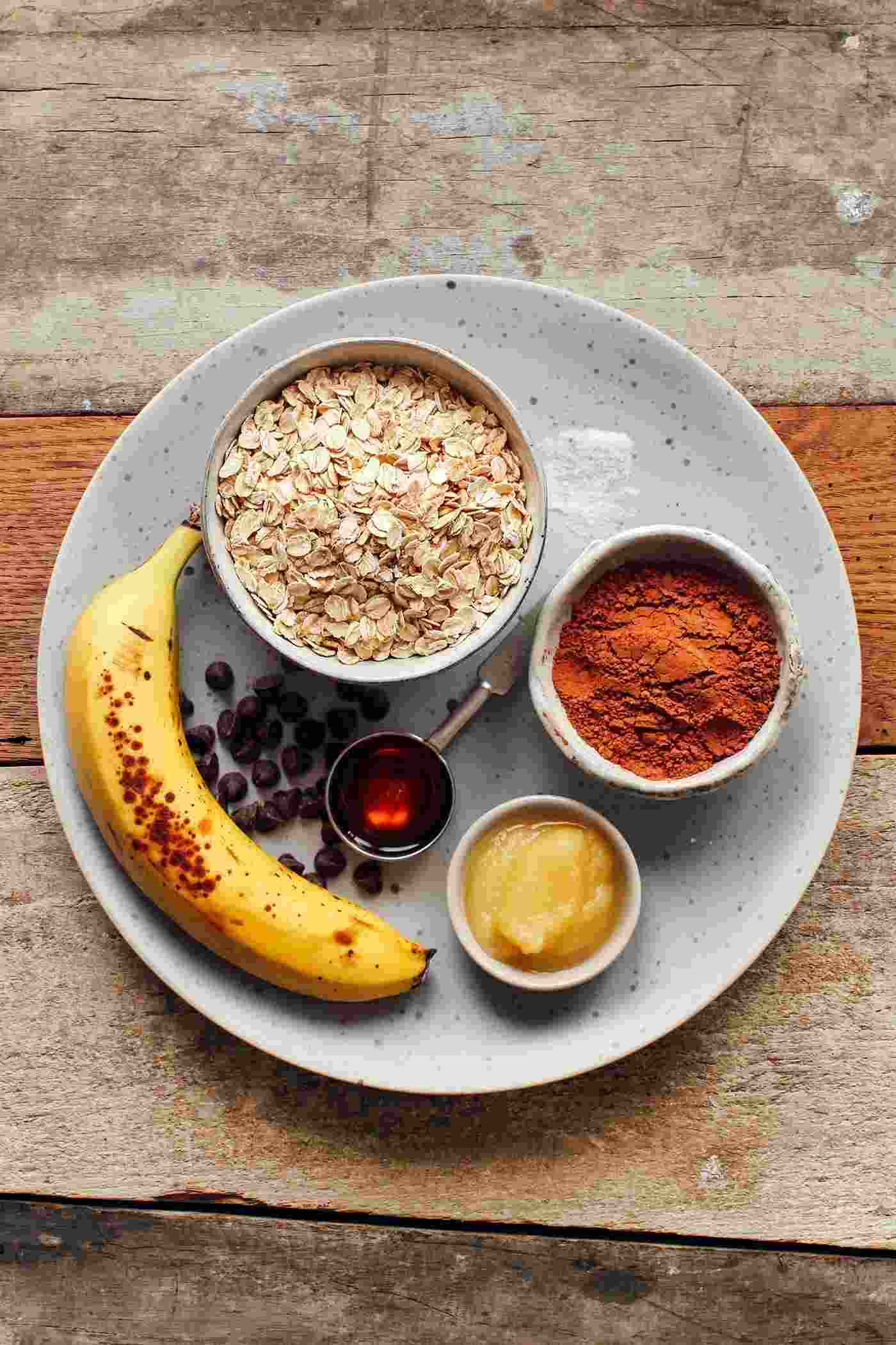 Bakat havregryn recept vegan banan äppelmos frukost idéer hälsosamma