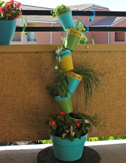 Växtbaserade växtkorgar med växtbaserade balkonger
