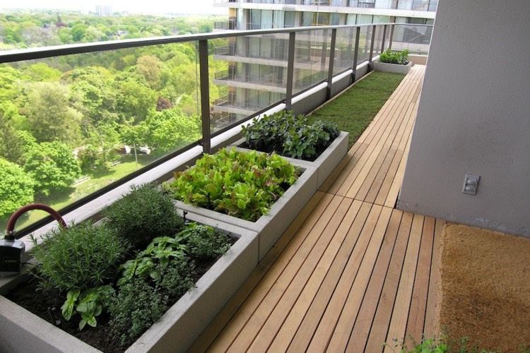Skapa balkong trädgård-sallad-skugga-höjd säng