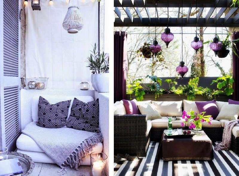 Balkongmöbler-liten-balkong-lykta-soffa-idéer