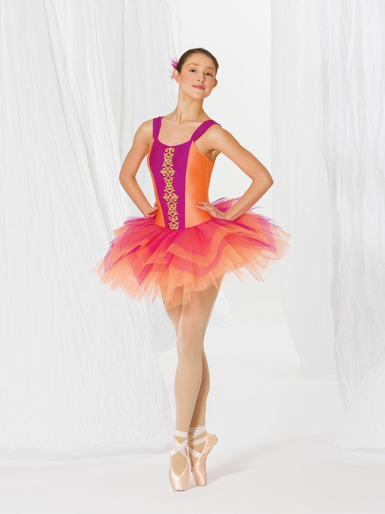 Köp ballerinakostym färdiga Orange Pink Body-ballerinaskor