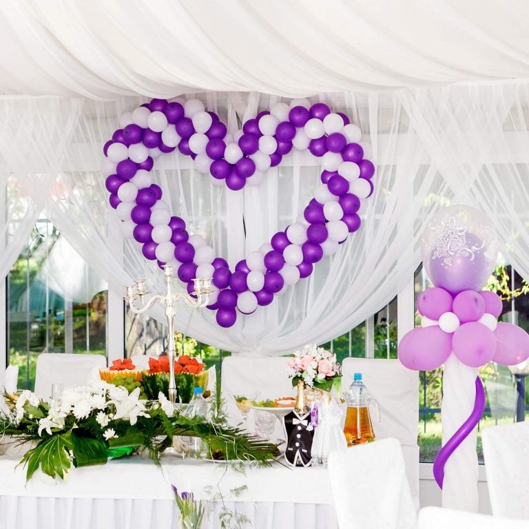 Gör ballongbåge och ballongkranshjärta bröllop själv