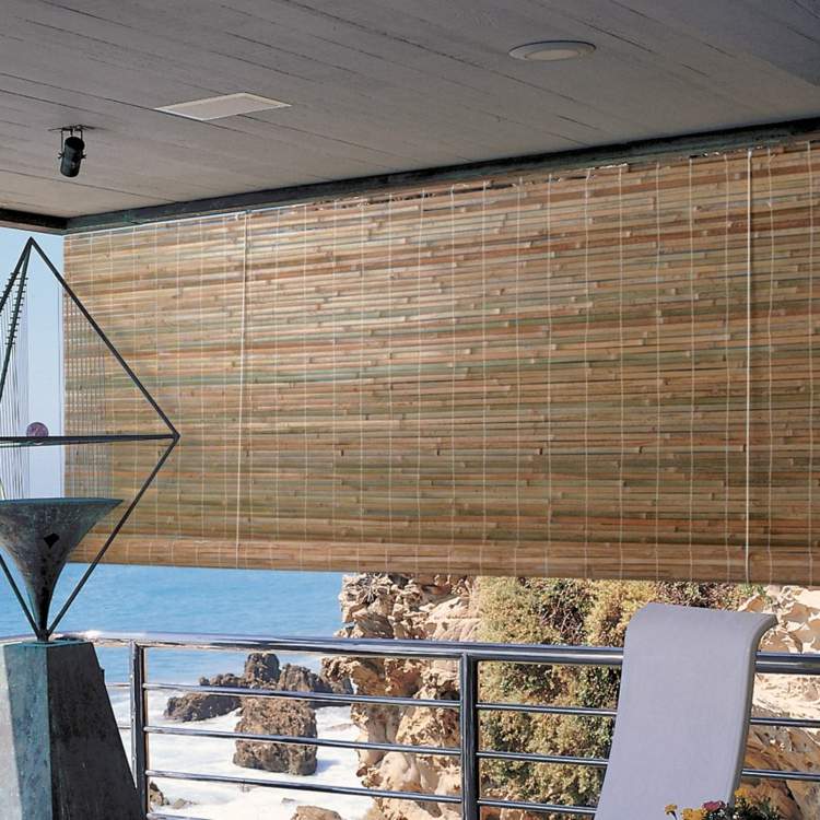 bambu persienner design balkong design integritet räcke metall