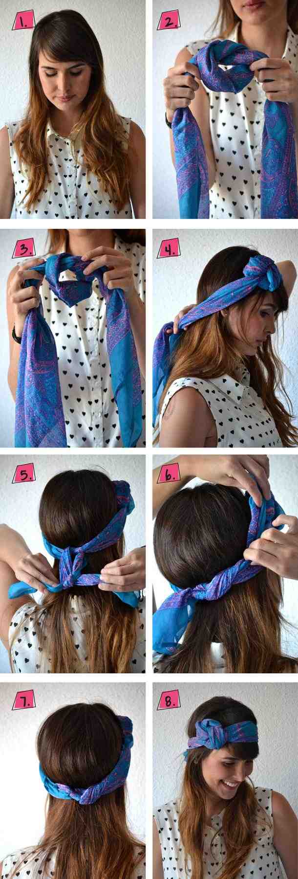 bandana-tie-instruktioner-gör-öppna-hår-knut