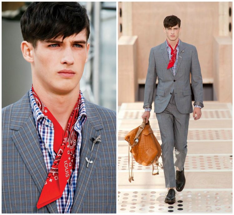 bandana slips män 2014 Louis Vuitton vår till kostym