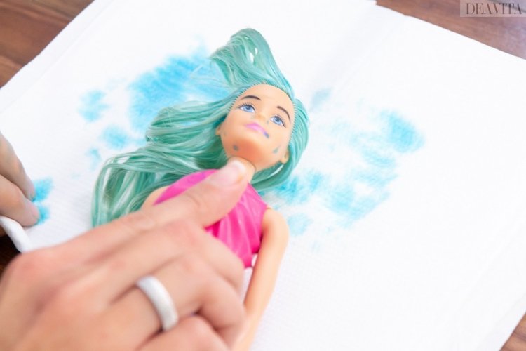 Barbie hårfärgning matfärgning
