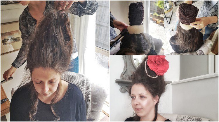 Marie Antoinette updo instruktioner frisyrer i barocka damer