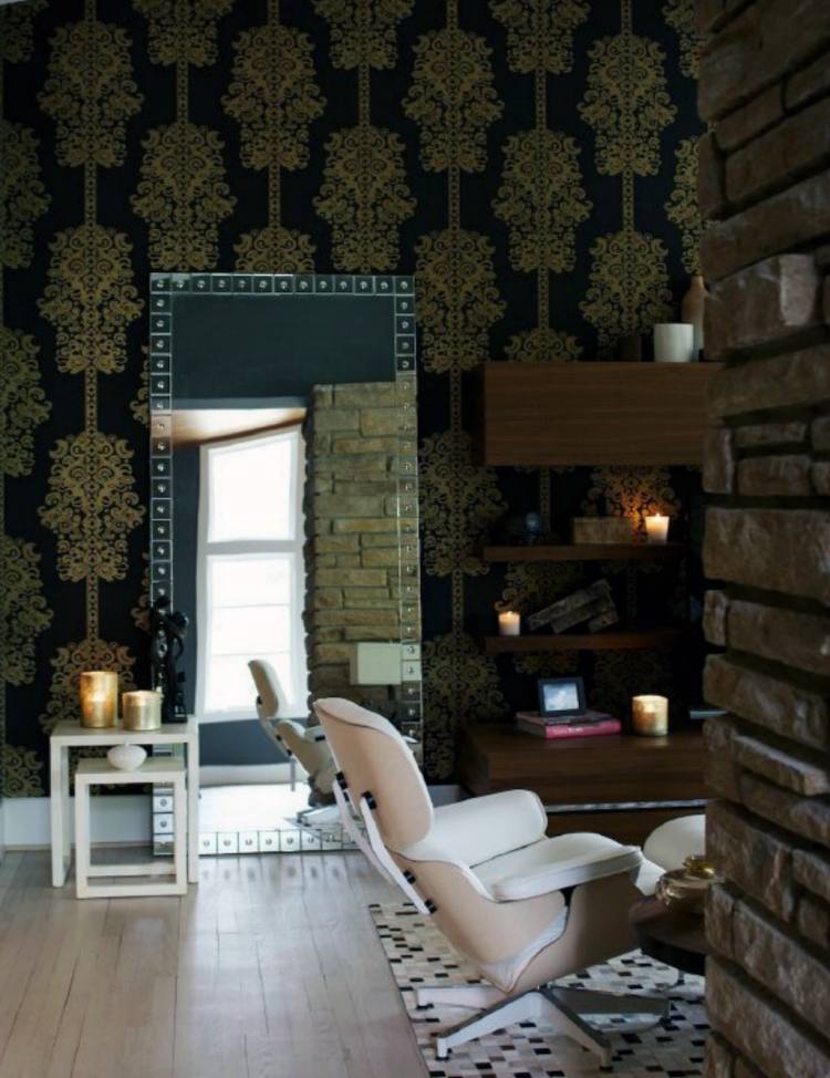 barock-möbler-modern-tapeter-spegel-svart-natursten-ljus