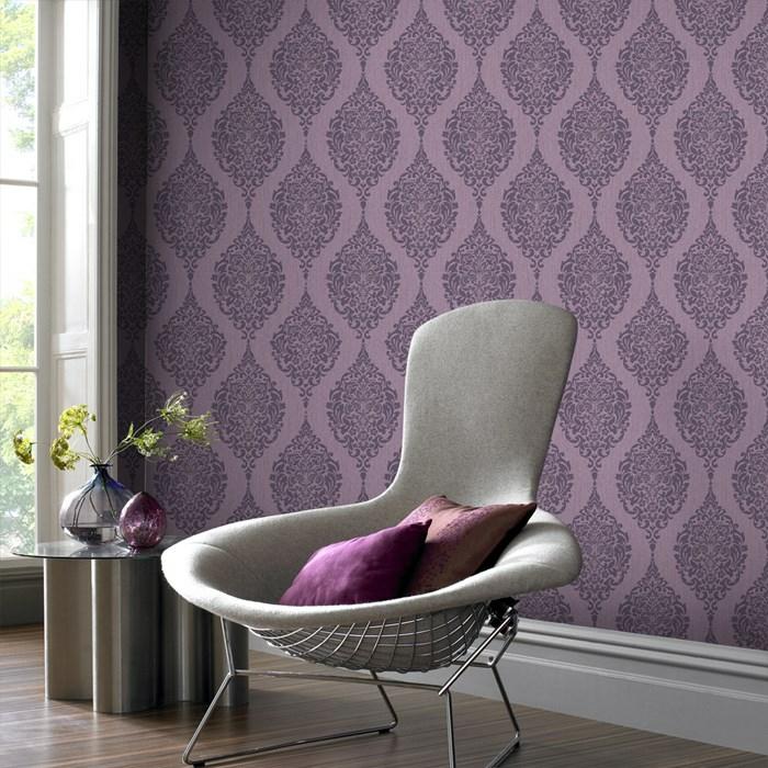 Barock lila klassiska tendrilmotiv vardagsrum