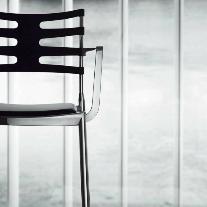 barstol design is svart metall ryggstöd original