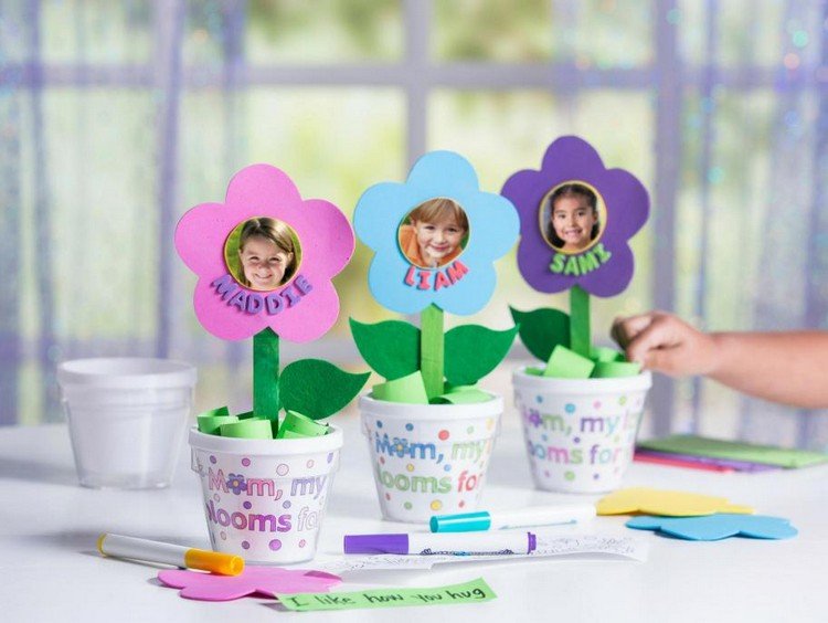Måla och dekorera blomkrukor idéer för förskolebarn 5 år
