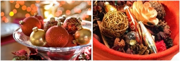 Hantverk-idéer-för-jul-bord-dekorationer-bollar-potpourri
