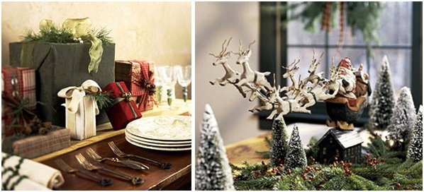 Hantverk-idéer-för-jul-bord-dekorationer-släde-jultomten