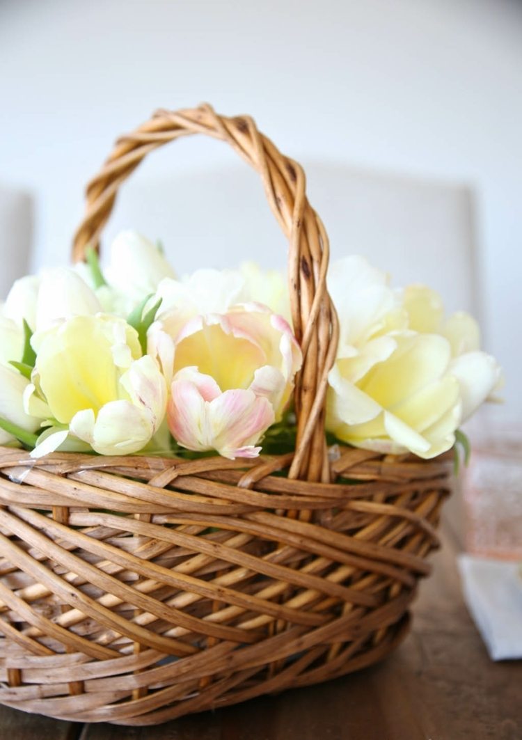 pyssla idéer för påsk 2015 påskkorg-vit-tulpan-idé
