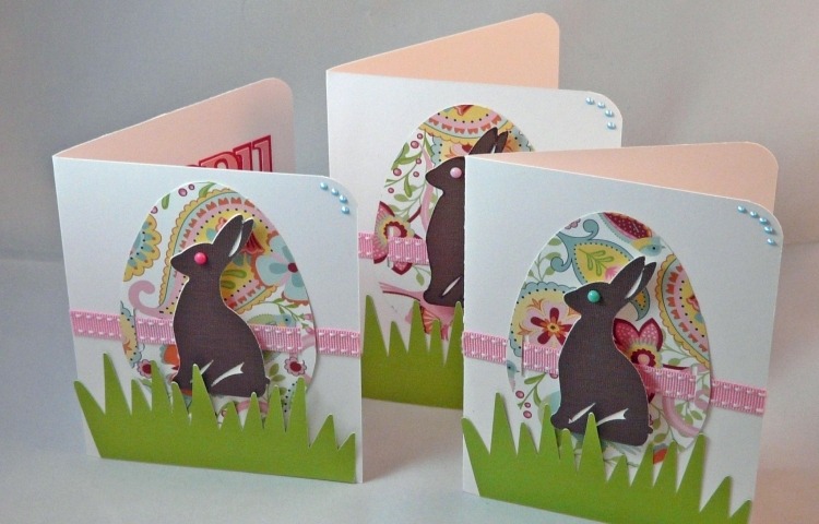 pyssla-idéer-påsk-barn-påsk-kort-kaniner-eliminering-färgade-papper-dekoration