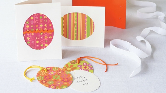 Påsk gratulationskort idéer design färgglada papper