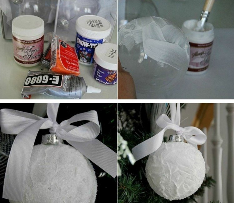 hantverk idéer jul vit boll julgran gör dig till konstsnö