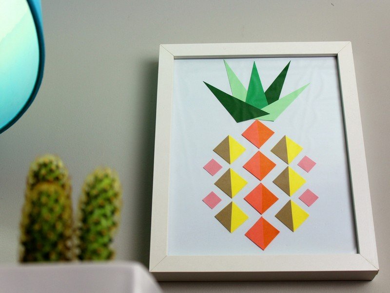 Hantverk-vuxna-deco-papper-ananas färgprover